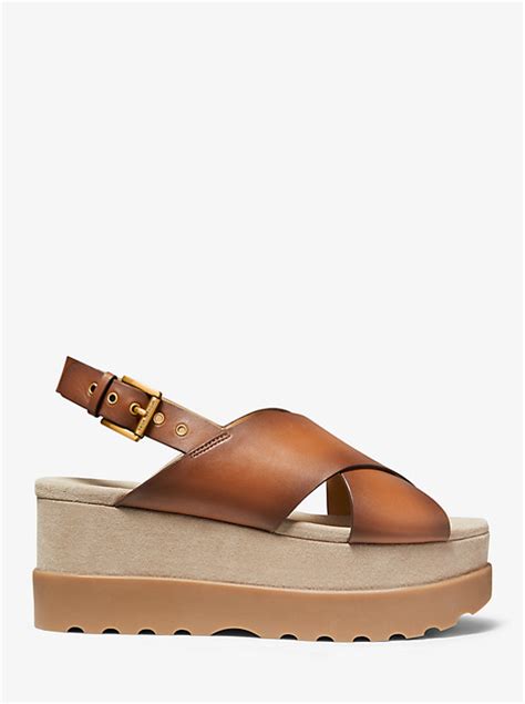 Becker Burnished Leather Flatform Sandal 